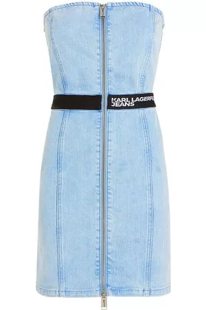 Karl Lagerfeld Donna Vestiti casual - Abito denim con zip - Blu