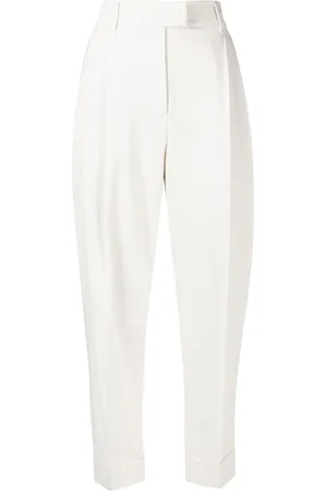 Brunello Cucinelli Pantaloni sartoriali crop a vita alta