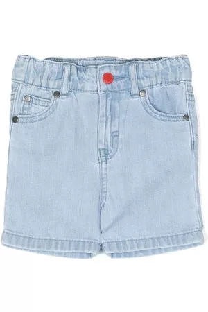 Stella McCartney Pantaloncini - Shorts denim con lavaggio acido - Blu