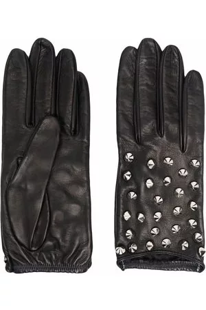 Manokhi Donna Guanti - Guanti con borchie in pelle - Nero