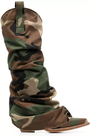 R13 Stivali con stampa camouflage 55mm - Marrone