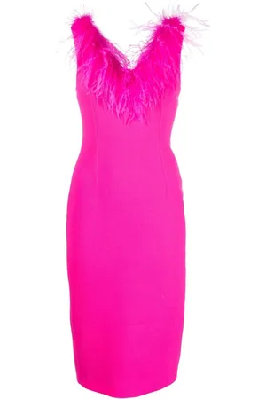 Styland Abito midi con piume