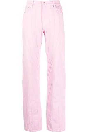 MUGLER Pantaloni con cuciture a spirale