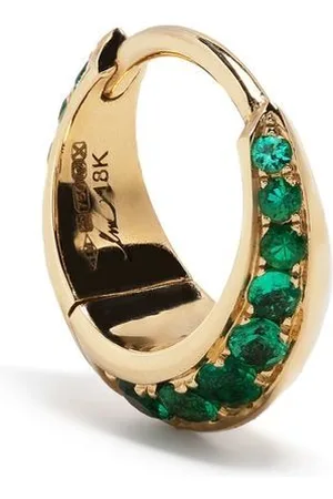 Lizzie Mandler Orecchini a cerchio Small Crescent in giallo 18kt con smeraldi