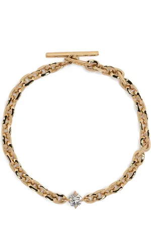 Lizzie Mandler Bracciale XS Knife Edge in giallo 18 carati con diamanti