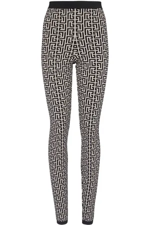 Balmain Leggings a vita alta con monogramma