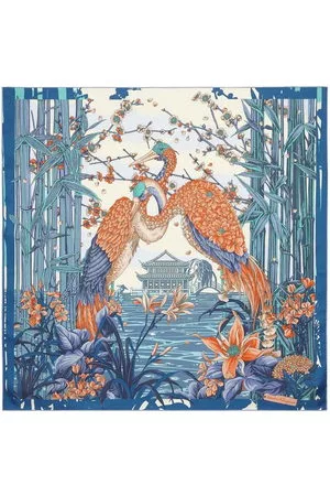 Salvatore Ferragamo Donna Sciarpe - Foulard Aironi con stampa a fiori - Blu