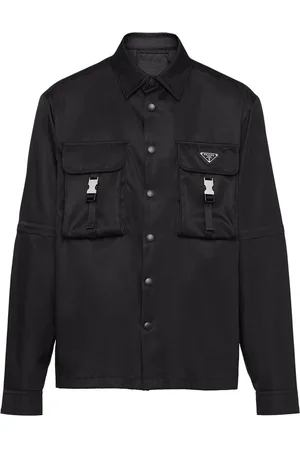Prada Camicia Re-Nylon con logo a triangolo