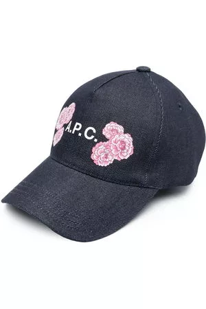 A.P.C. Fascia - Cappello da baseball denim a fiori - Blu
