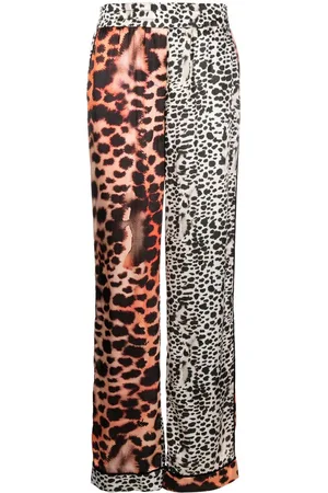 Roberto Cavalli Pantaloni leopardati con inserti