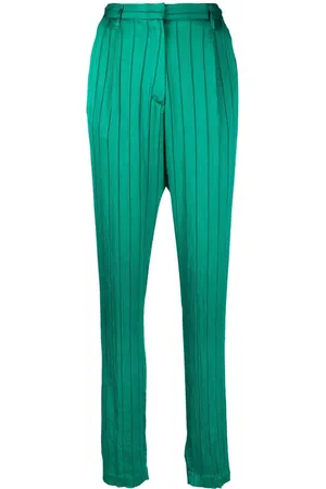 FORTE FORTE Pantaloni a righe a vita alta