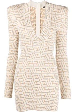 Balmain Abito corto con monogramma jacquard