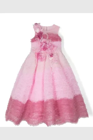 Marchesa Notte Abito svasato con balze in tulle