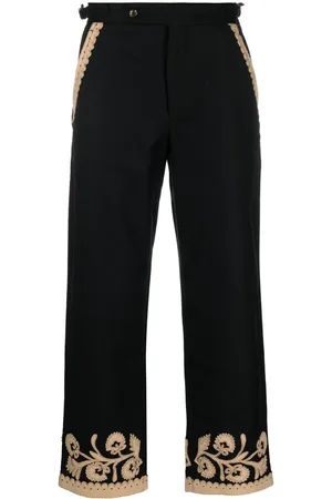 BODE Pantaloni con orlo ricamato