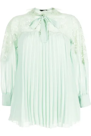 SHIATZY CHEN Blusa plissettata con inserto in pizzo