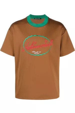 Andersson Bell Uomo T-shirt - T-shirt girocollo con ricamo - Marrone