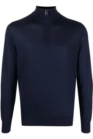 BRIONI Maglione a collo alto con mezza zip