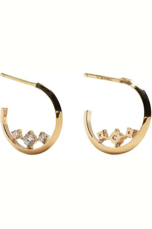 Lizzie Mandler Orecchini a cerchio in giallo 18kt con diamanti