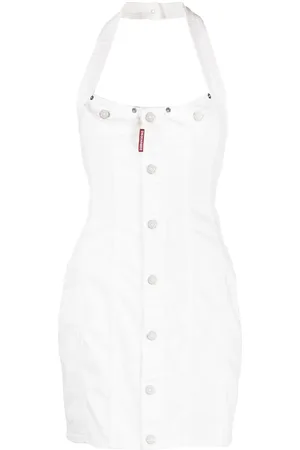 Dsquared2 Abito denim con scollo all