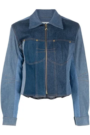Marine Serre Giacca denim con inserti