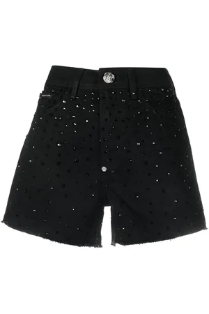 Philipp Plein Shorts denim con cristalli