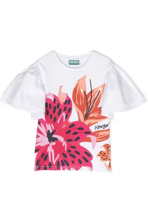 Kenzo T-shirt a fiori con ruches