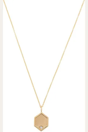 Lizzie Mandler Collana Hexagon in giallo 18kt con ciondolo di diamanti