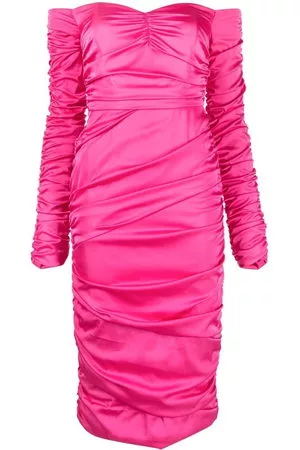 Pinko Donna Vestiti scollo a cuore - Abito drappeggiato con scollo a cuore - Q04 FUCHSIA