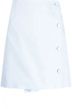 RAF SIMONS Minigonna denim con orlo sfrangiato