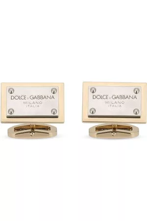 Dolce & Gabbana Uomo Gemelli - Gemelli squadrati con placca logo - Oro