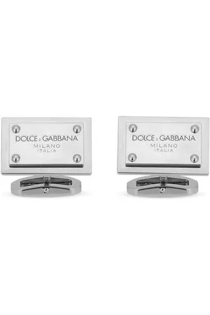 Dolce & Gabbana Gemelli squadrati con placca logo - Argento
