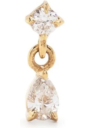 Lizzie Mandler Orecchino a bottone Mix Matched in giallo 18kt con diamanti