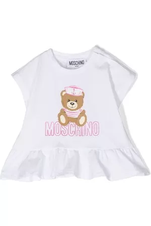Moschino Tuniche - Top Teddy Bear con ruches - Bianco