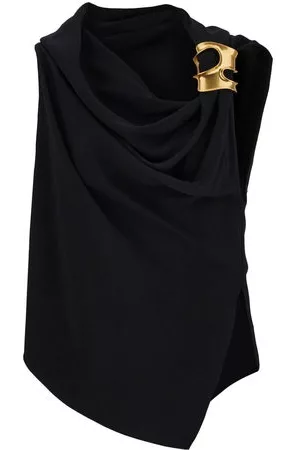 Salvatore Ferragamo Top asimmetrico - Nero