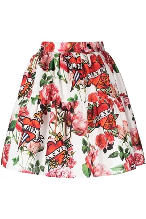 Philipp Plein Minigonna plissettata a fiori