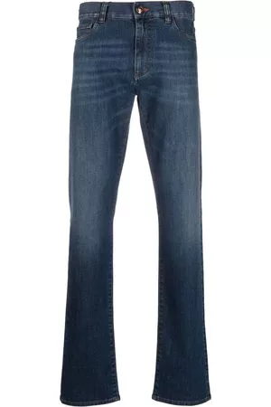 CANALI Uomo Jeans straight - Jeans dritti con effetto schiarito - Blu