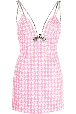 AREA Abito corto Deco Bow in pied-de-poule