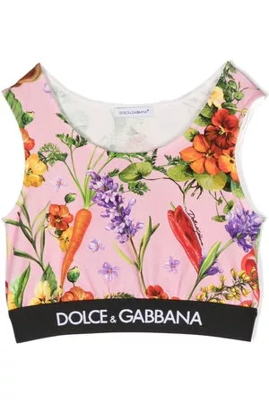 Dolce & Gabbana Bambina Tuniche - Top a fiori crop - Rosa