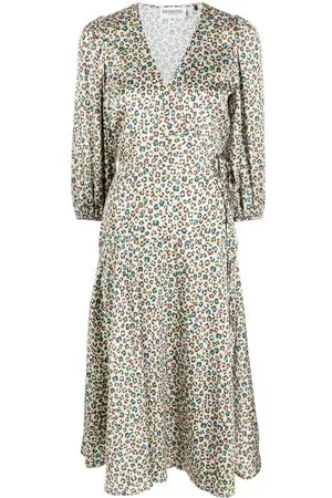 Essentiel Antwerp Donna Vestiti midi - Abito midi Dilami leopardato - Nero