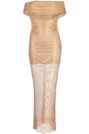 Self-Portrait Donna Vestiti lunghi - Abito lungo con strass - Effetto metallizzato