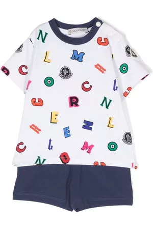 Moncler Pantaloncini - Set top e shorts con stampa grafica - Blu