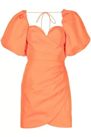 Rebecca Vallance Donna Vestiti sexy - Abito corto Carmelita con maniche a palloncino - Arancione