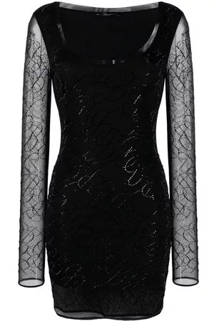 BLUMARINE Donna Vestiti sexy - Abito corto con strass - Nero