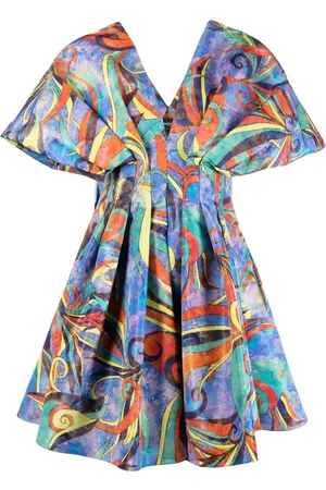 Rochas Abito midi con stampa grafica