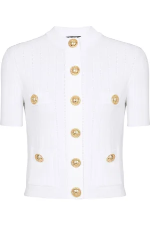 Balmain Cardigan con lavorazione pointelle