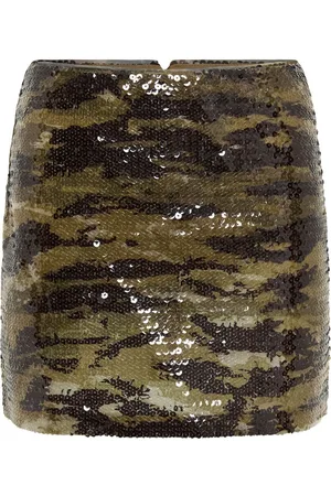 DION LEE Minigonna Vertical Horizon con paillettes