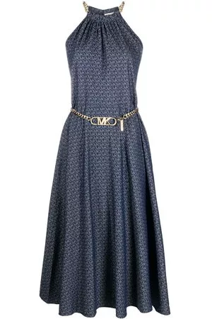 Michael Kors Donna Vestiti scollo all'americana - Abito con scollo all'americana - Blu