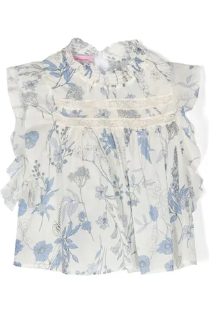 MISS BLUMARINE Blusa a fiori con ruches