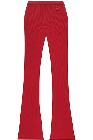 Courrèges Pantaloni svasati Reediton a coste