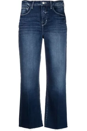 L'Agence Donna Jeans - Jeans crop Wanda a taglio vivo - Blu
